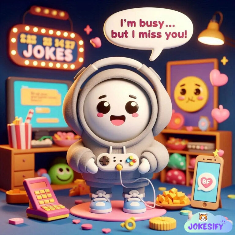 A cute character in a hoodie, holding a game controller, surrounded by playful items.