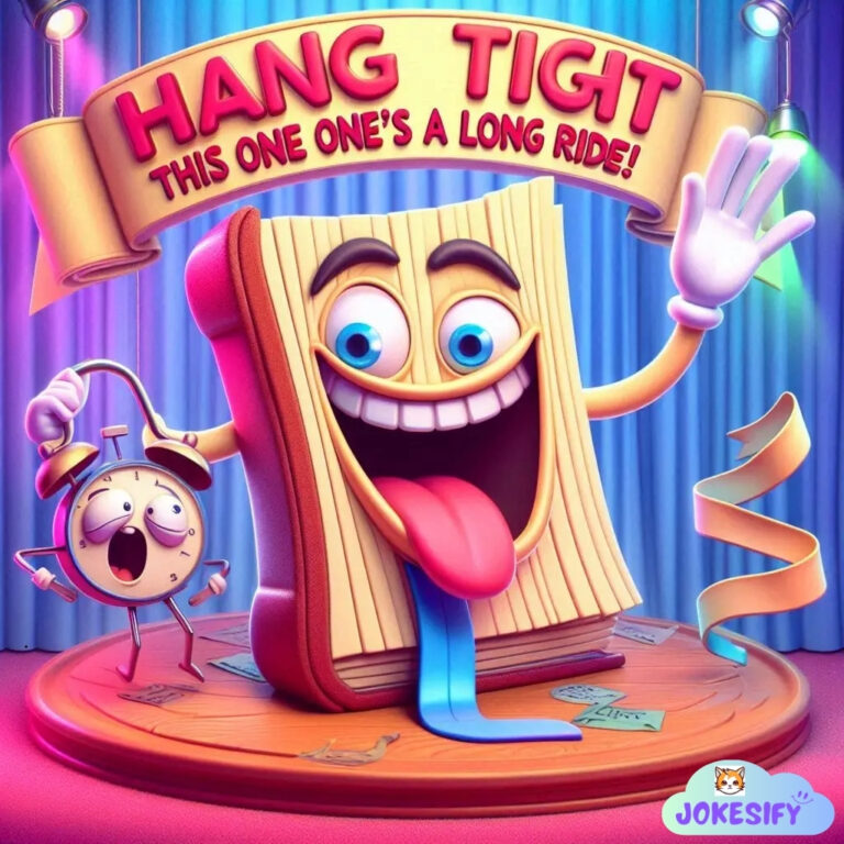 A playful book with a big smile and a clock beside it, both expressing excitement.