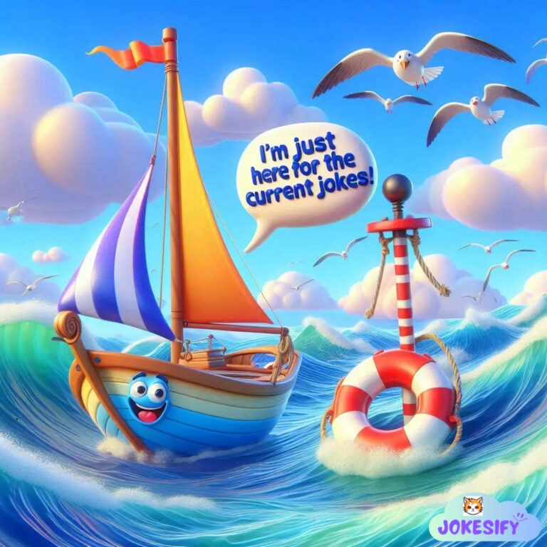 A cheerful boat waves through bright blue waters with seagulls flying above.